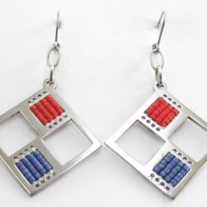 Arete acero rombo doble miyuki