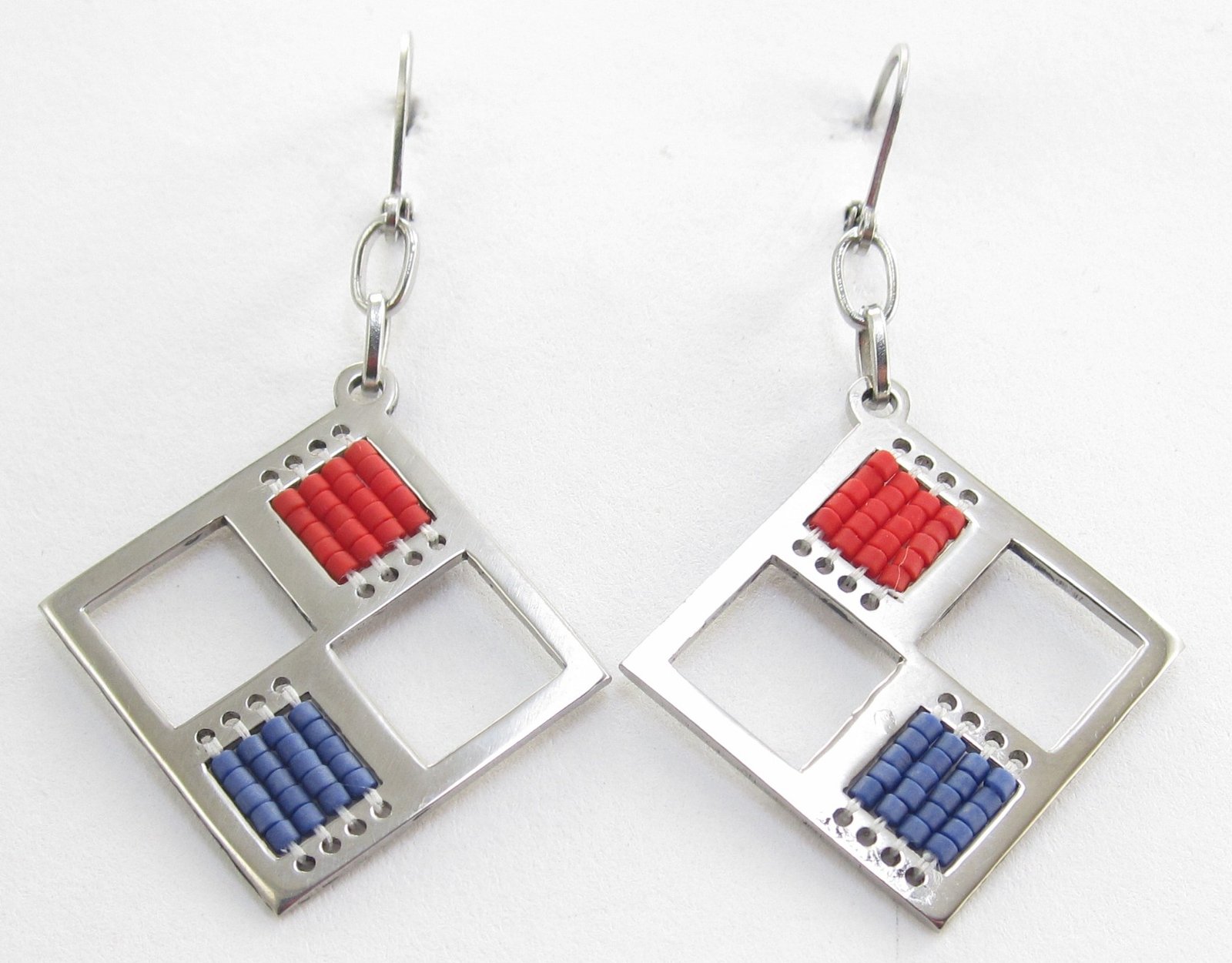 Arete acero rombo doble miyuki