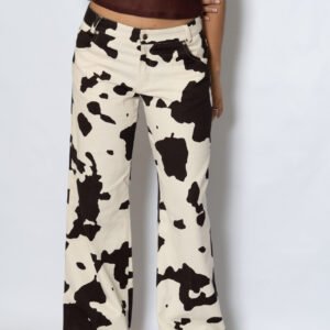 pantalon estampado de vaca