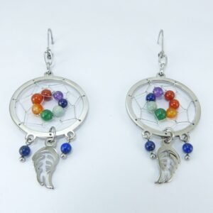 Aretes en acero diseño Atrapasueños