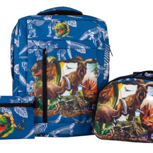 Combo Dinosaurios morral, lonchera y cartuchera