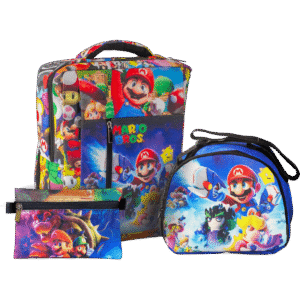 Combo Mario Bross Combo morral, lonchera y cartuchera