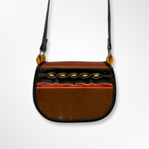 Carriel tradicional con tapa dama pequeño en cuero Nana