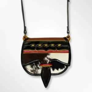 Carriel tradicional con lengüeta dama pequeño en cuero Nana