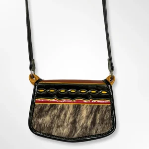 Carriel tradicional con tapa dama pequeño en cuero Nana