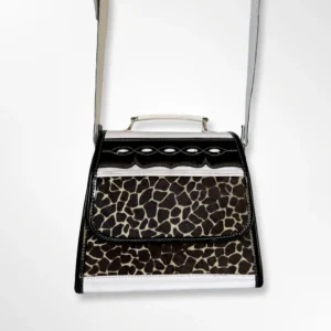 Cartera manos libres para dama en cuero animal print Tania blanco animal print 2