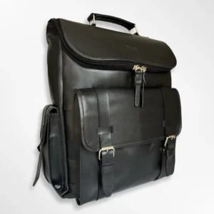 Morral ejecutivo clásico en cuero envejecido Palermo grande – negro-negro