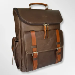 Morral ejecutivo clásico en cuero envejecido Palermo grande – café-miel