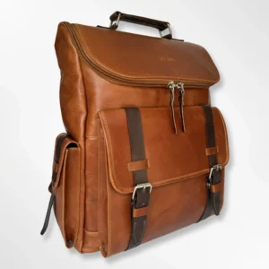 Morral ejecutivo clásico en cuero envejecido Palermo grande – miel-café