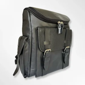 Morral ejecutivo clásico en cuero envejecido Palermo pequeño – negro-negro