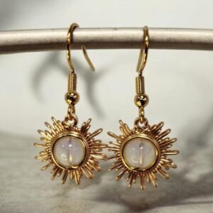 Aretes sol blanco