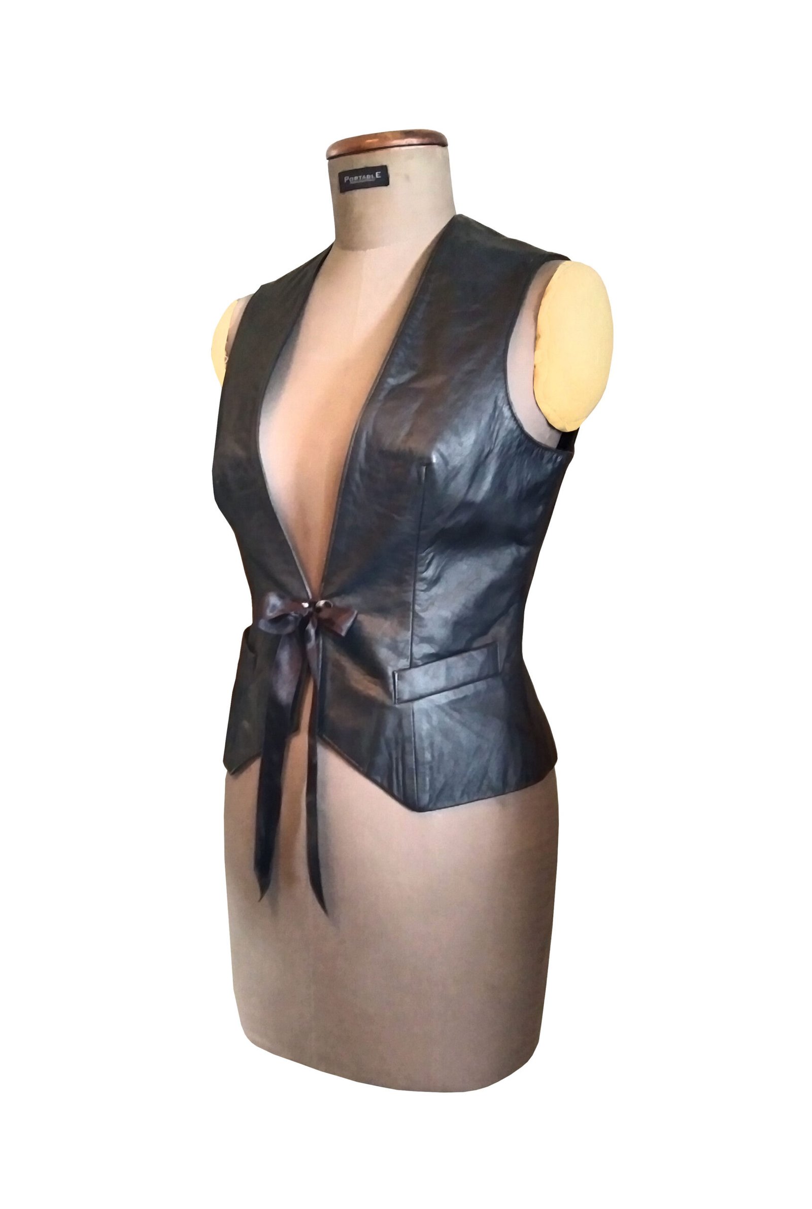 Chaleco En Cuero Para Mujer - Imagen 2